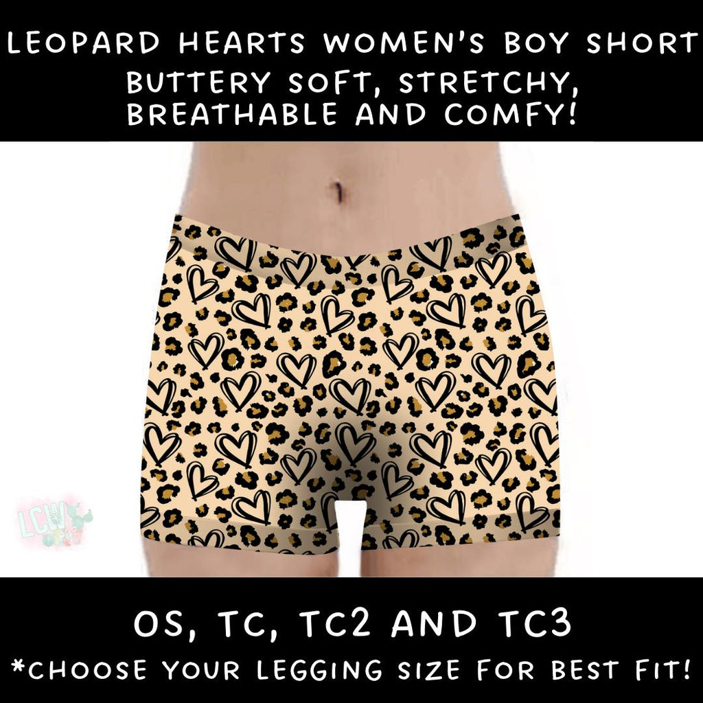 Ready To Ship - Leopard Hearts Boy Shorts
