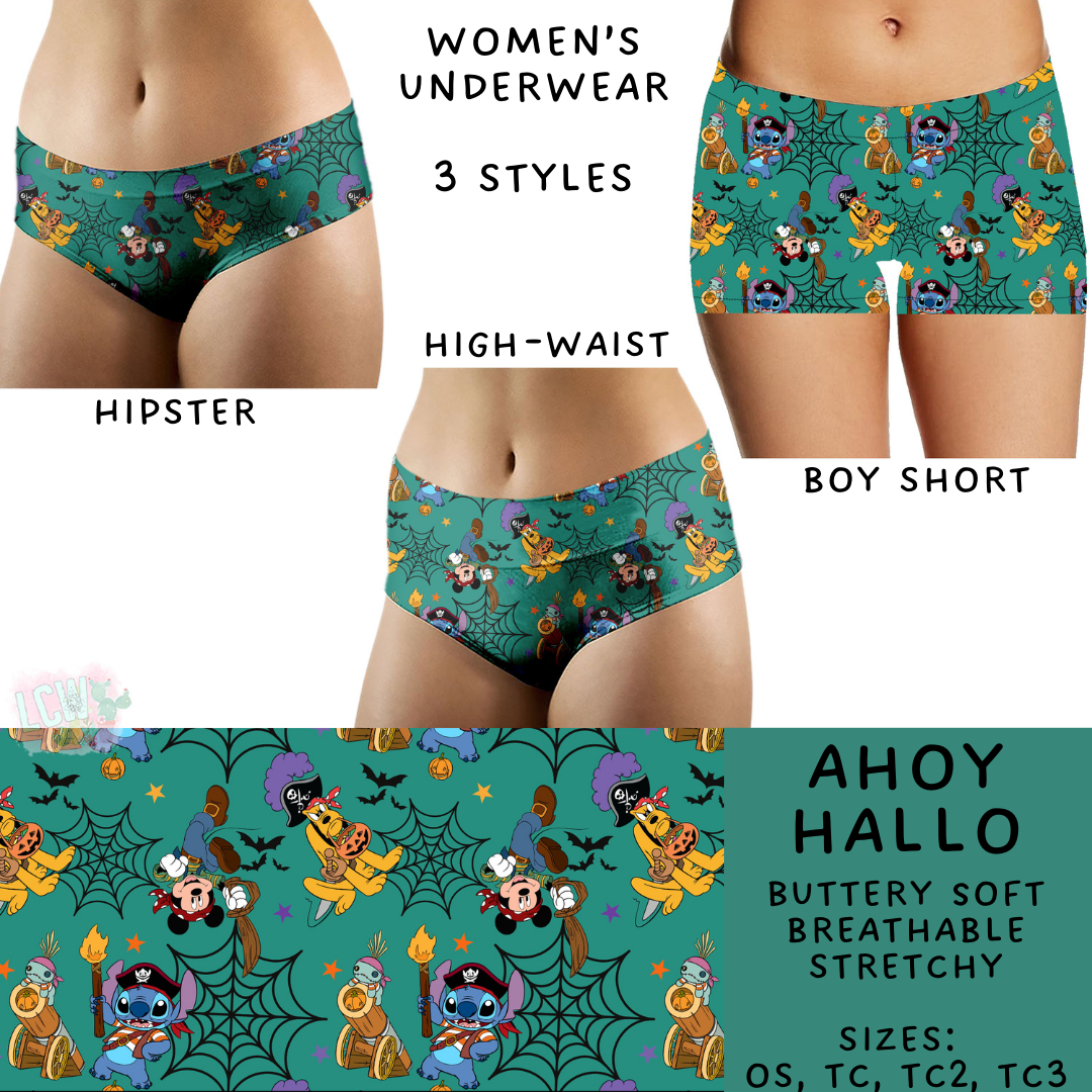 Ready To Ship - Ahoy Hallo Women's Underwear - Hipster OS & TC - Boy Short TC