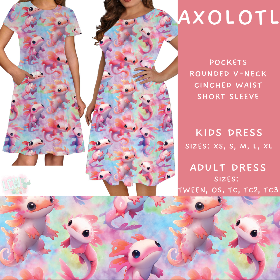 Batch #411 - July Request Run - Closes 9/11 - ETA late October - Axolotl Womens & Girls Dresses