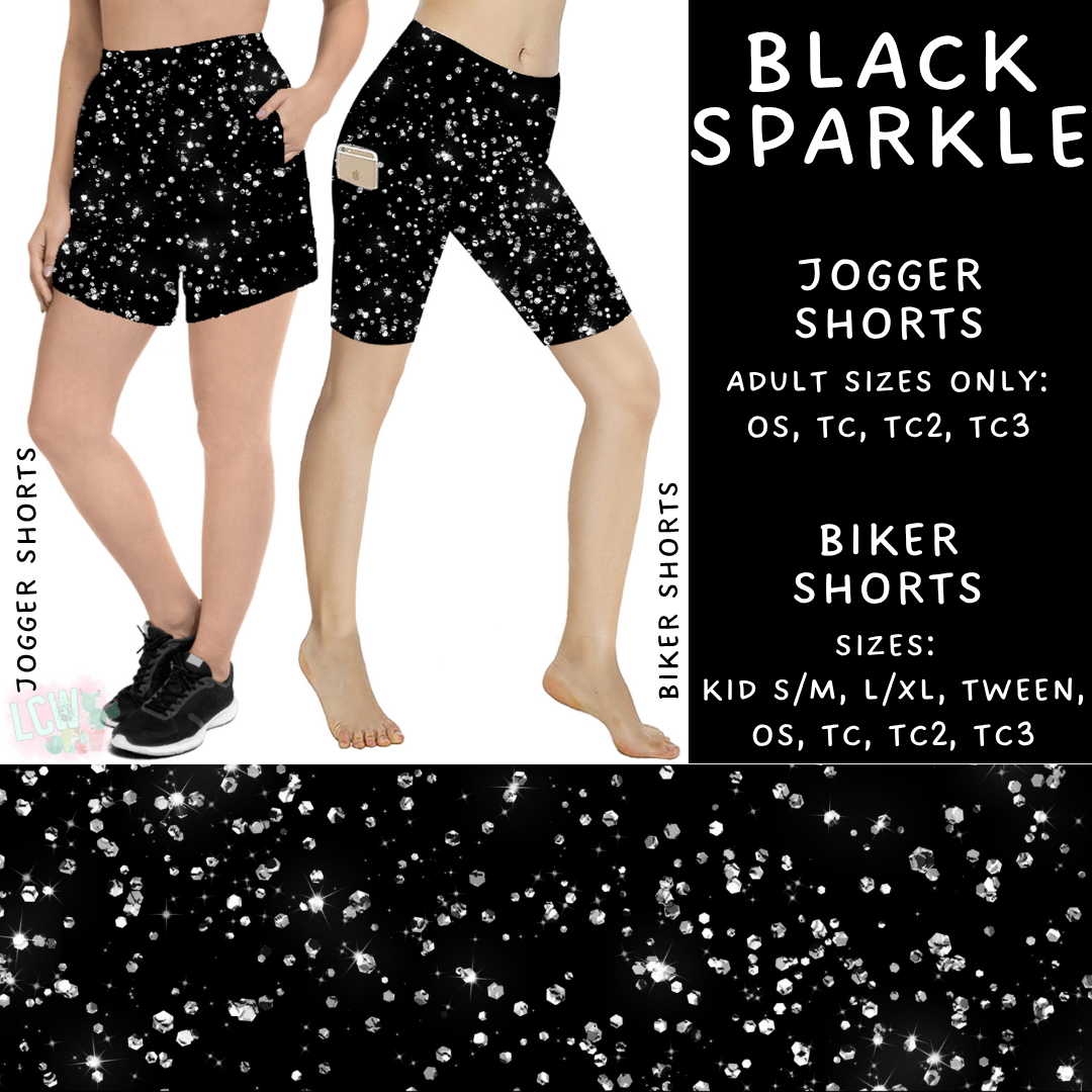 Ready to Ship - Black Sparkle Biker Shorts - TC