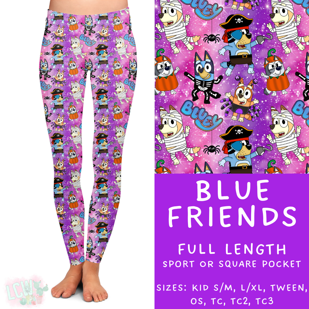In Production - Batch #386 - Blue Friends Full Length Leggings - Sport Pocket OS