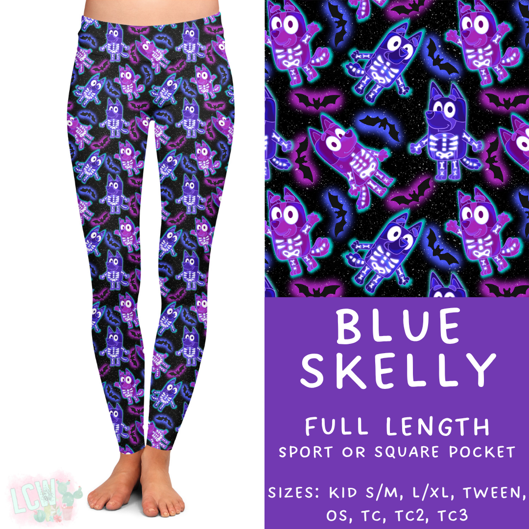 In Production - Batch #386 - Blue Skelly Full Length Leggings - Sport Pocket OS
