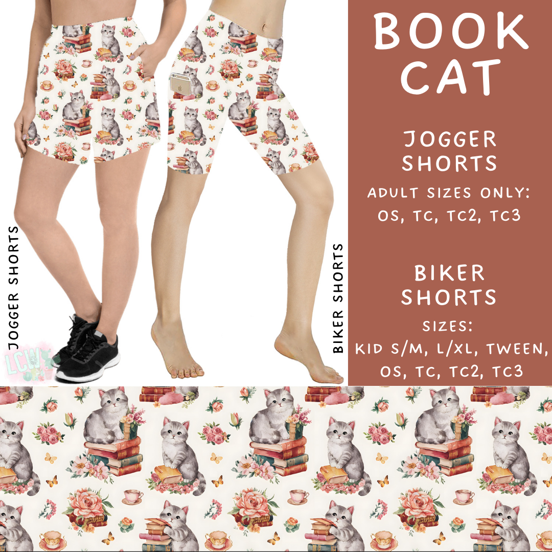 Ready to Ship - Book Cat Jogger Shorts - TC