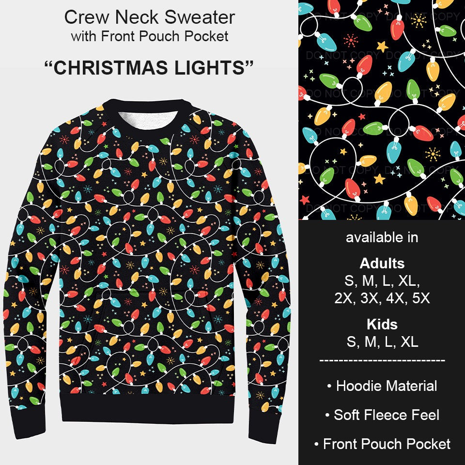 B167 - Preorder Christmas Lights Sweater w/ Front Pocket (Closes 7/21. ETA mid Sept.)