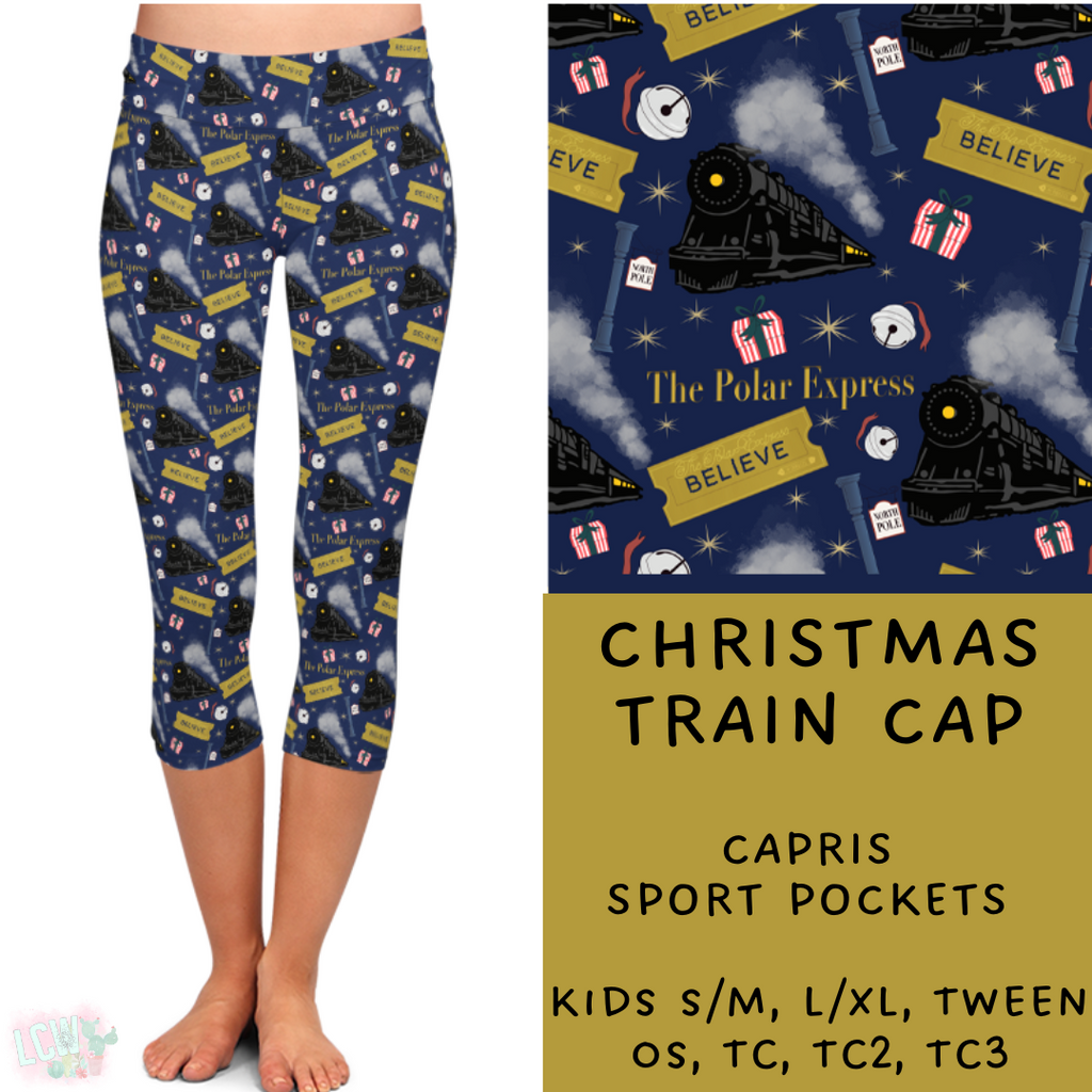 Ready To Ship - Christmas Train Leggings & Capris