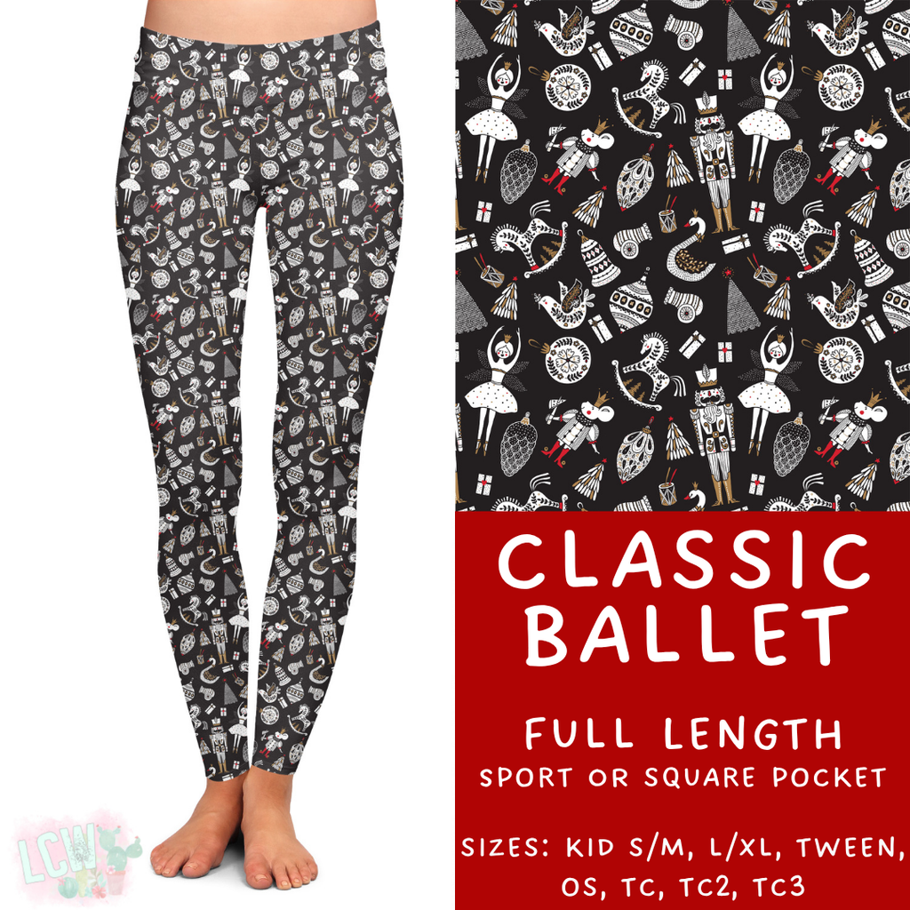 Ready to Ship - Classic Ballet Full Length Leggings - Sport Pocket OS & TC