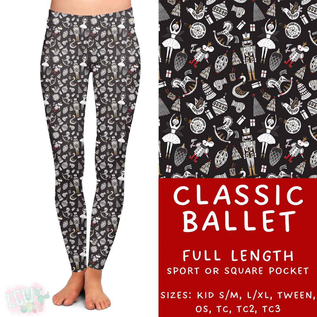Ready to Ship - Classic Ballet Full Length Leggings - Sport Pocket OS & TC