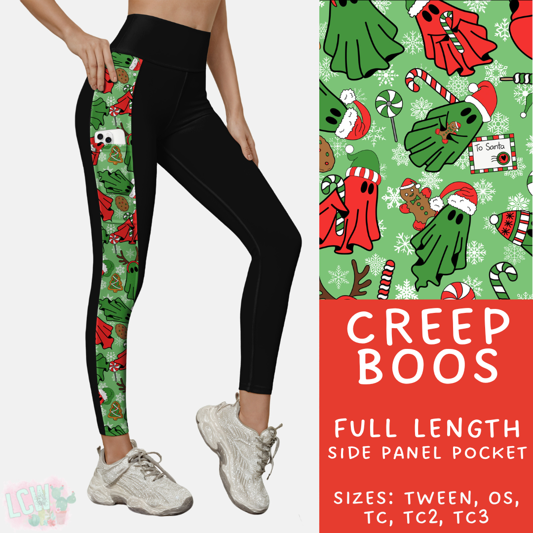 Batch #413 - Merry Creepmas 2 - Closes 9/15 - ETA early November - Creep Boos Side Panel Pocket Leggings