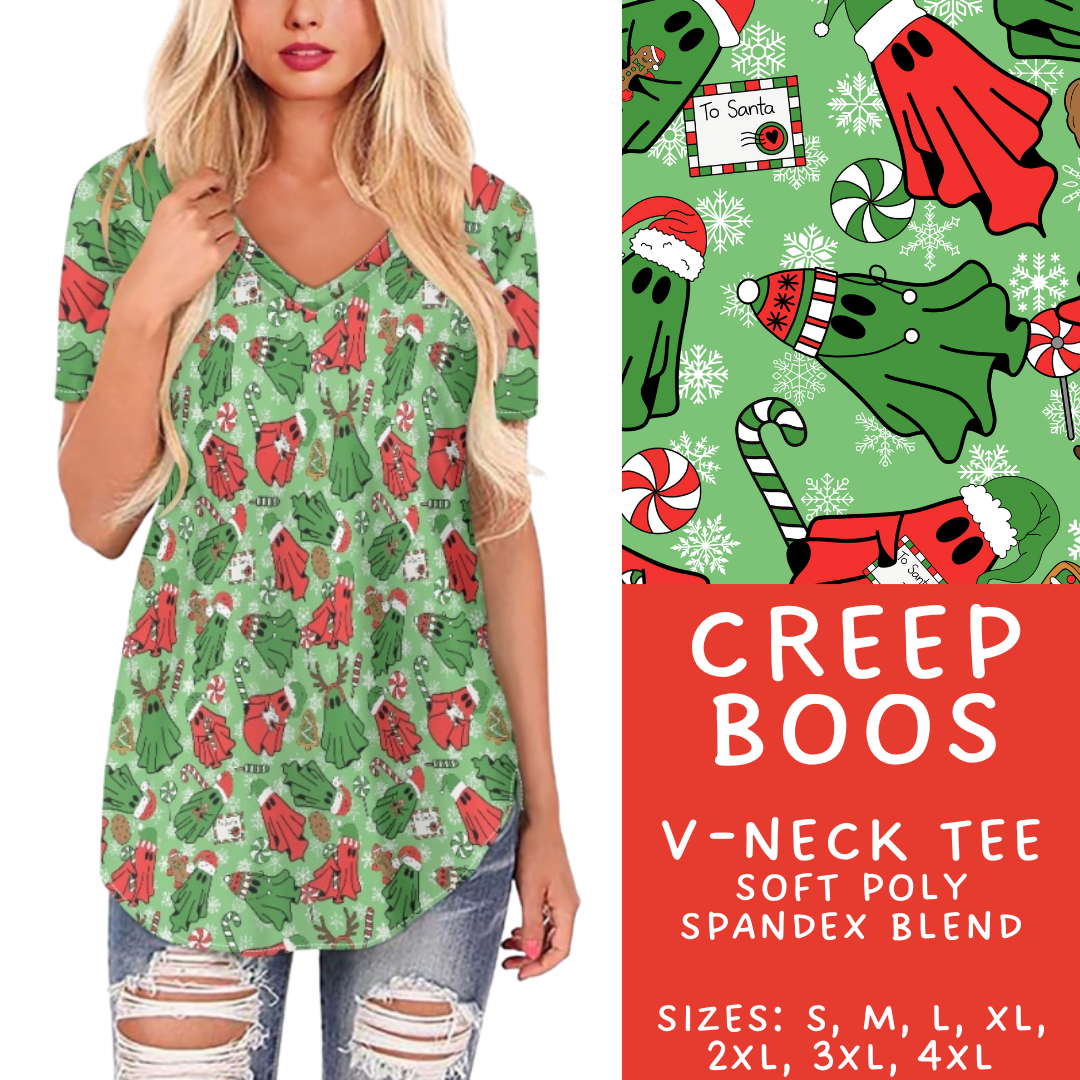 Batch #413 - Merry Creepmas 2 - Closes 9/15 - ETA early November - Creep Boos V-Neck Tee
