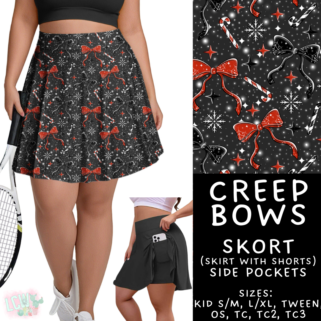 Batch #413 - Merry Creepmas 2 - Closes 9/15 - ETA early November - Creep Bows Skort