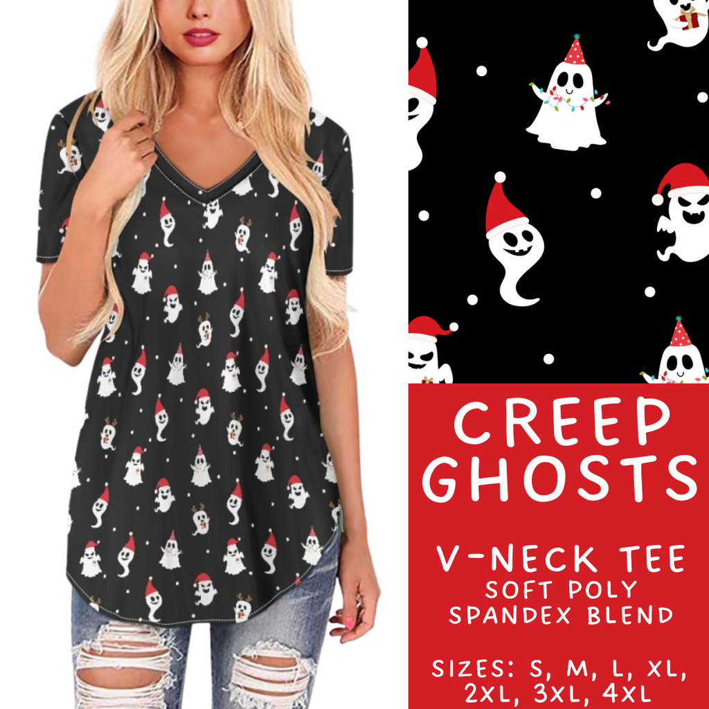 Batch #413 - Merry Creepmas 2 - Closes 9/15 - ETA early November - Creep Ghosts V-Neck Tee