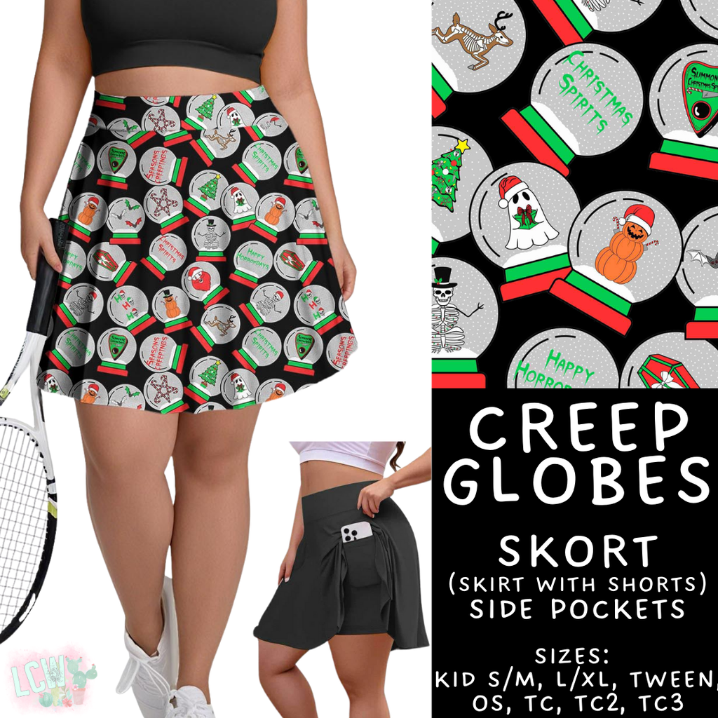 Batch #413 - Merry Creepmas 2 - Closes 9/15 - ETA early November - Creep Globes Skort