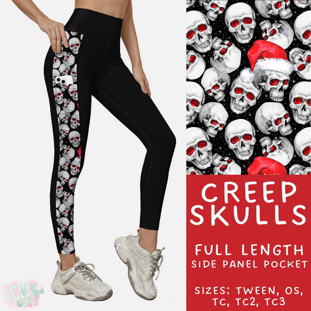 Batch #413 - Merry Creepmas 2 - Closes 9/15 - ETA early November - Creep Skulls Side Panel Pocket Leggings