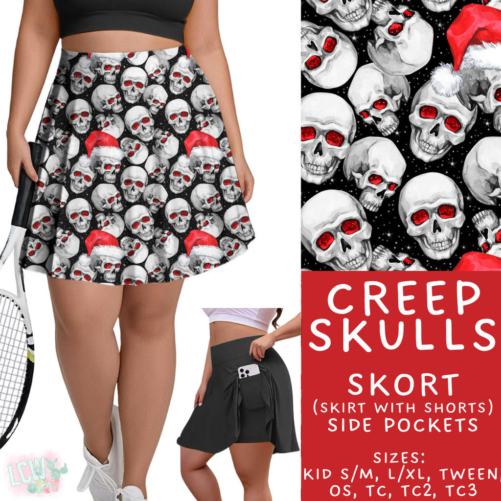 Batch #413 - Merry Creepmas 2 - Closes 9/15 - ETA early November - Creep Skulls Skort