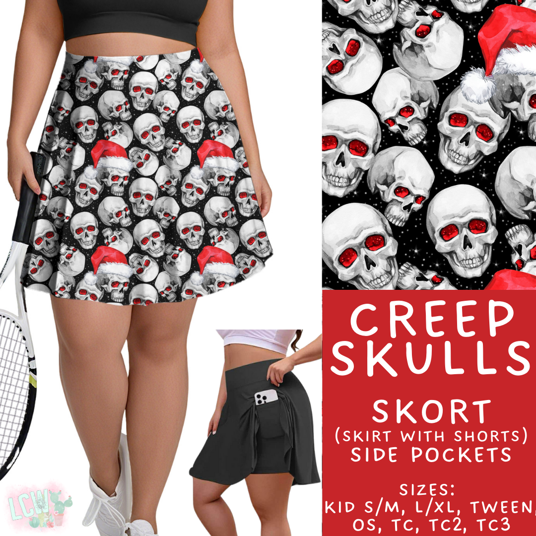 Batch #413 - Merry Creepmas 2 - Closes 9/15 - ETA early November - Creep Skulls Skort