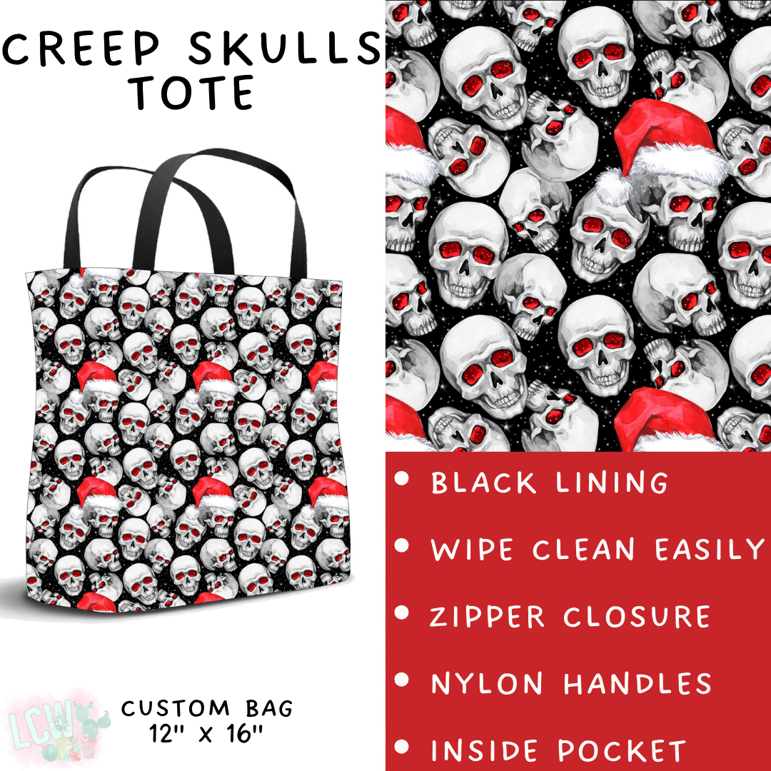 Batch #413 - Merry Creepmas 2 - Closes 9/15 - ETA early November - Creep Skulls Tote