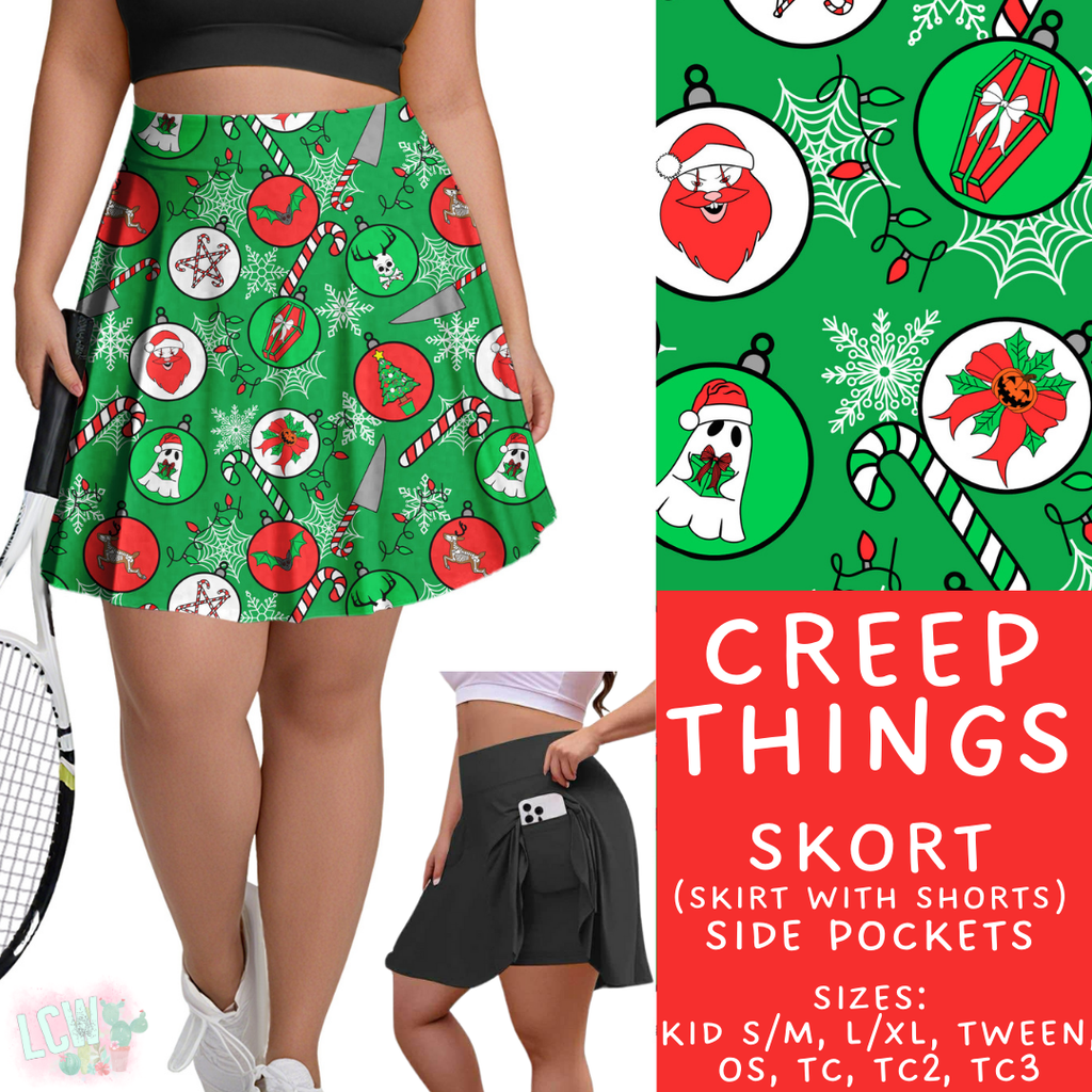 Batch #413 - Merry Creepmas 2 - Closes 9/15 - ETA early November - Creep Things Skort