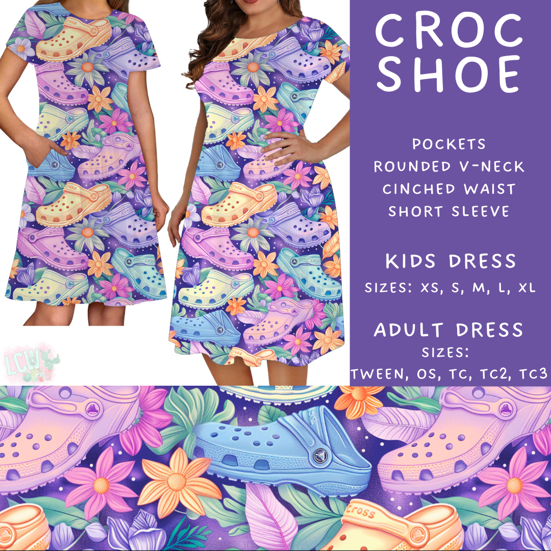 Batch #411 - July Request Run - Closes 9/11 - ETA late October - Croc Shoe Womens & Girls Dresses