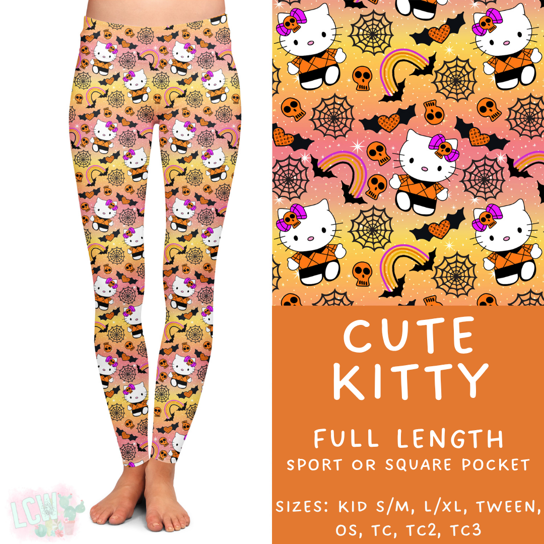 In Production - Batch #386 - Cute Kitty Full Length Leggings - Square Pocket TC