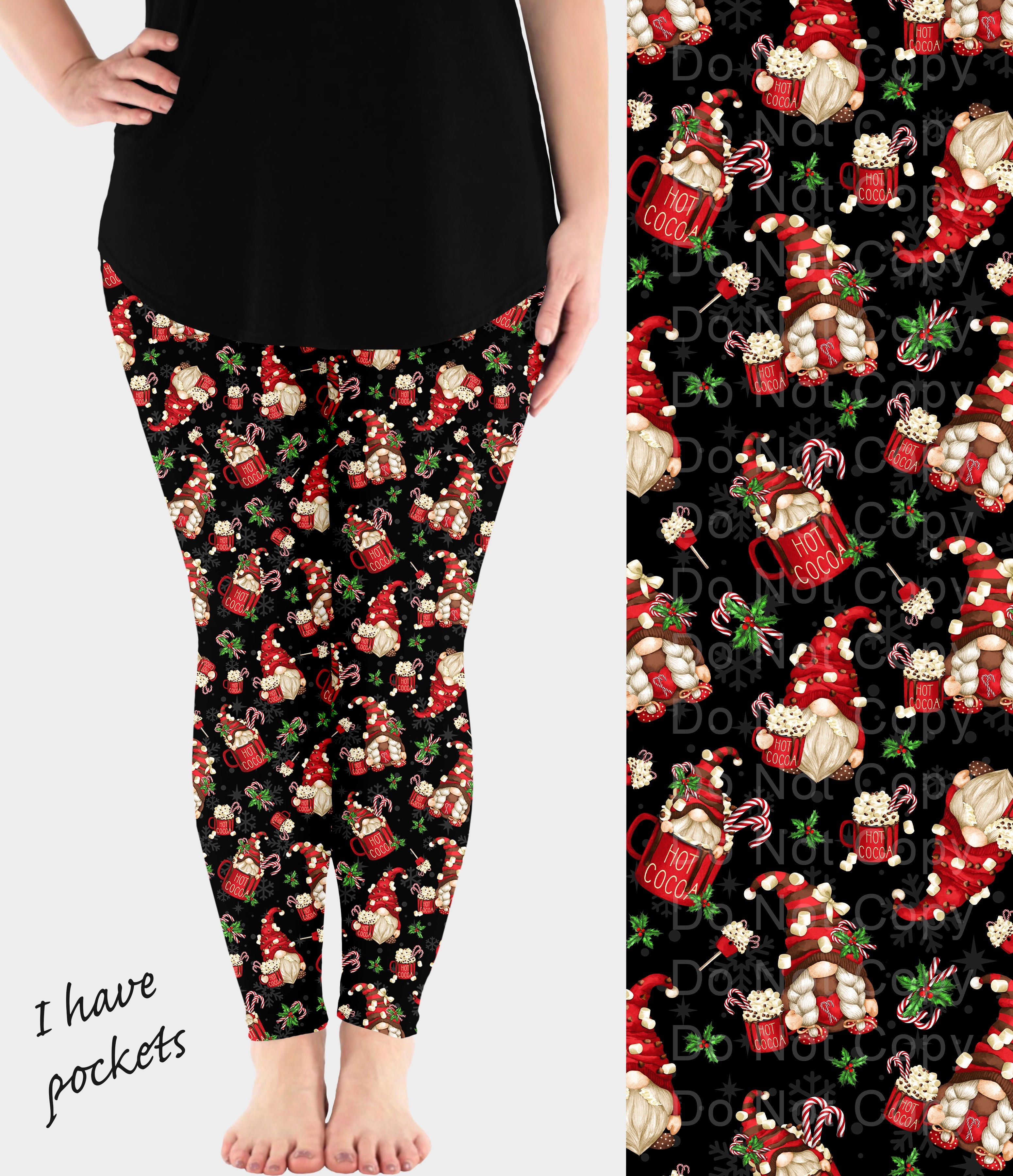 RTS - Cocoa Gnomes Leggings w/ Pockets