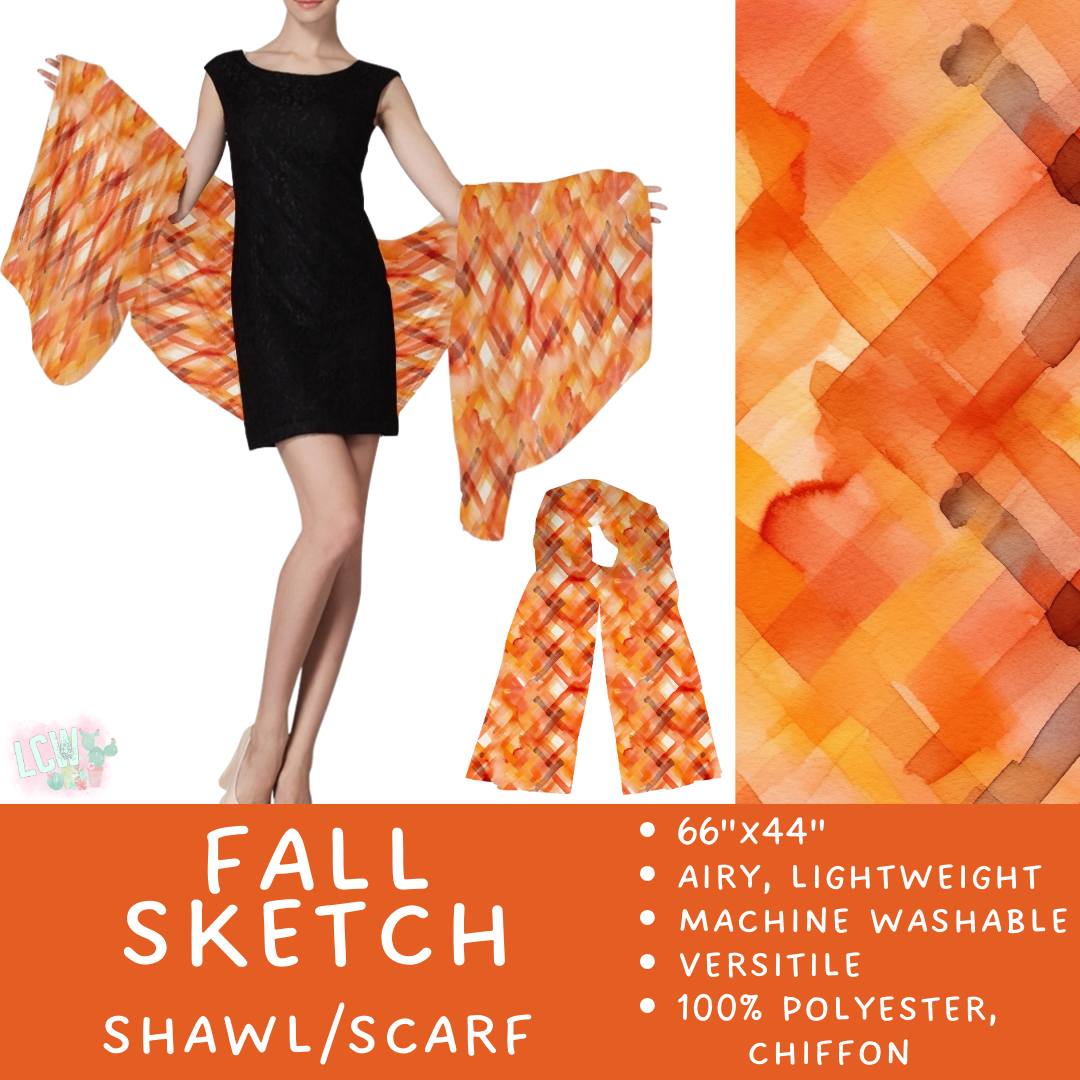 Batch #415 - The Scarf/Shawl Collection - Closes 9/18 - ETA early Nov - Fall Sketch Scarf/Shawl