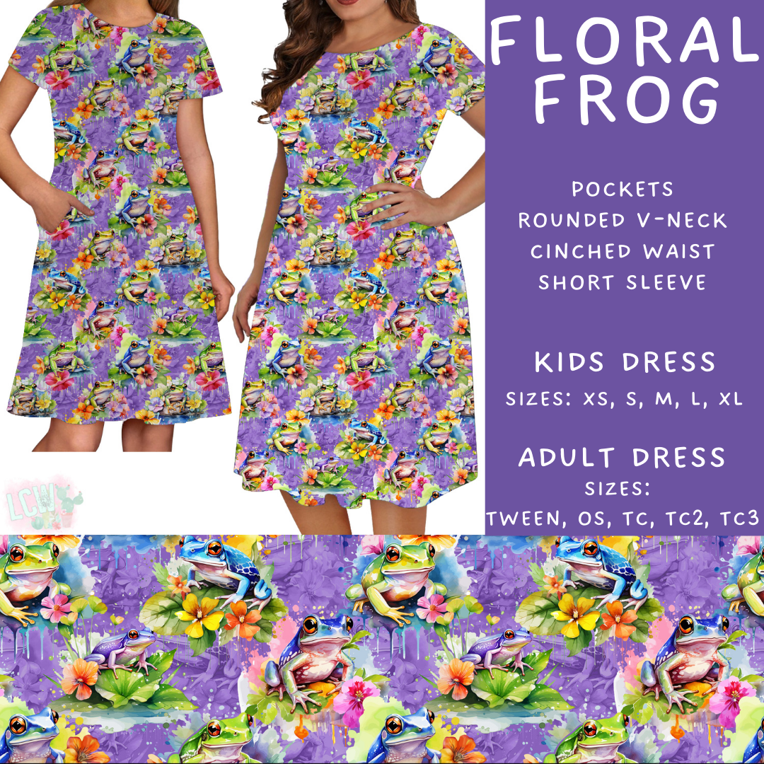 Batch #411 - July Request Run - Closes 9/11 - ETA late October - Floral Frog Womens & Girls Dresses