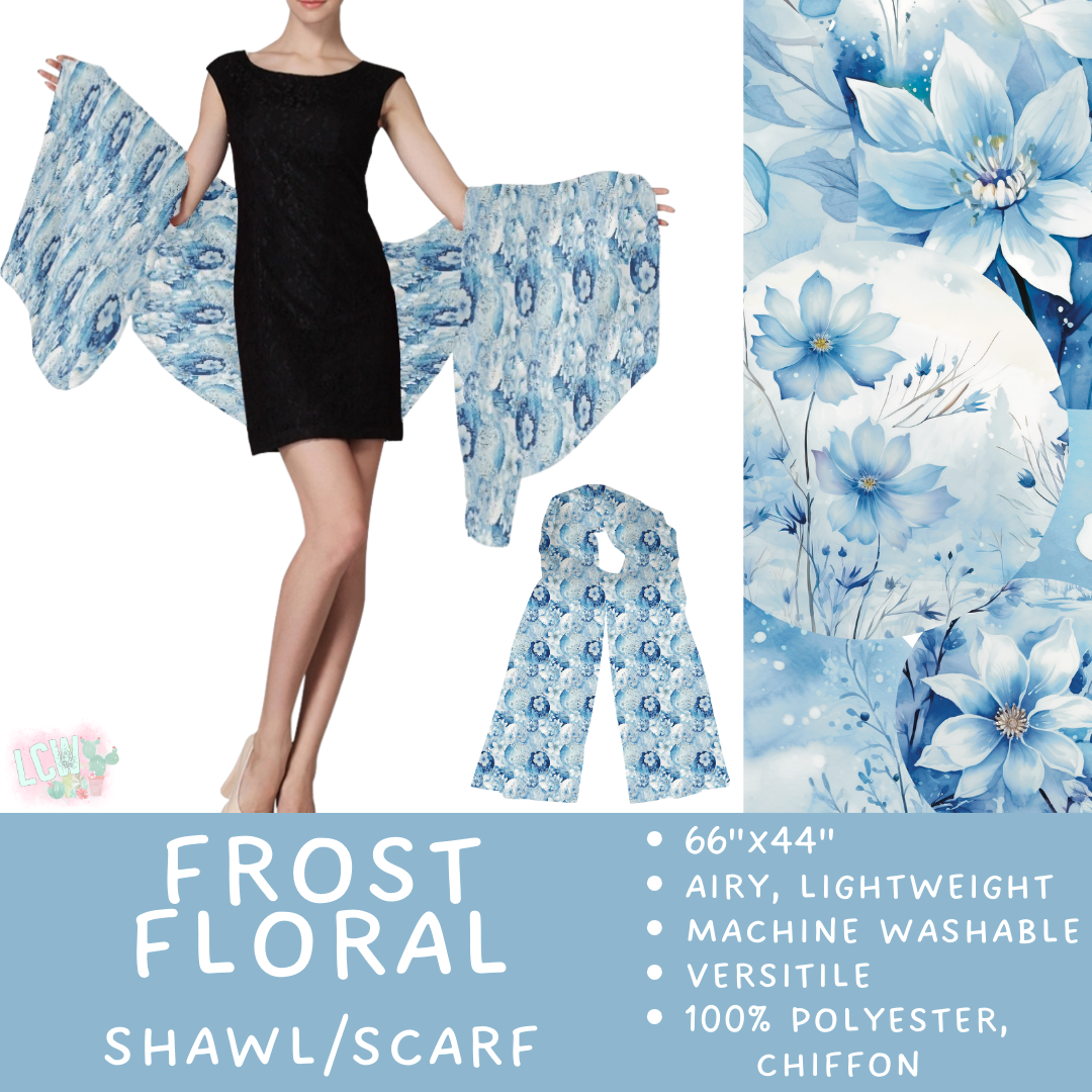 Batch #415 - The Scarf/Shawl Collection - Closes 9/18 - ETA early Nov - Frost Floral Scarf/Shawl