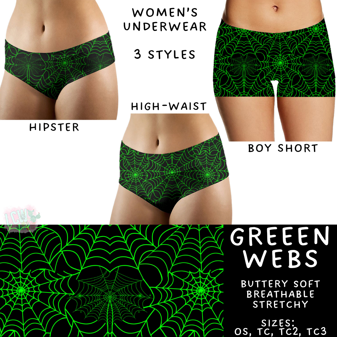 Ready To Ship - Green Webs Women's Underwear - Hipster TC