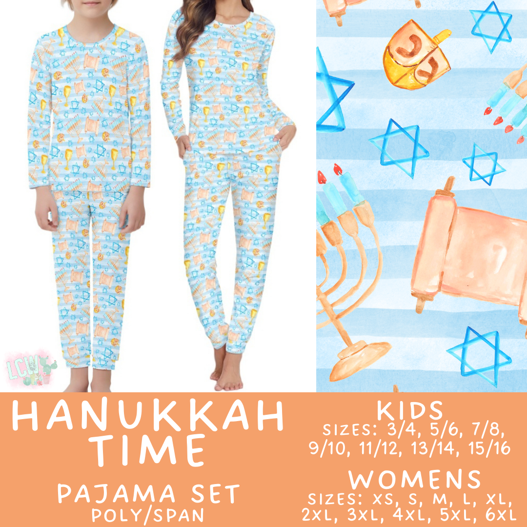 Batch #412 - Christmas Family Pajamas 2 - Closes 9/12 - ETA late October - Hanukkah Time Women's & Kid's Pajama Set