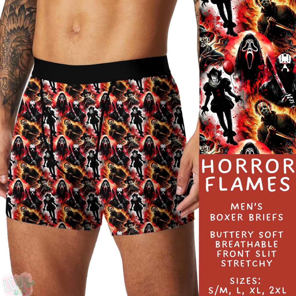 Ready To Ship - Horror Flames Men's Boxer Briefs - L & XL