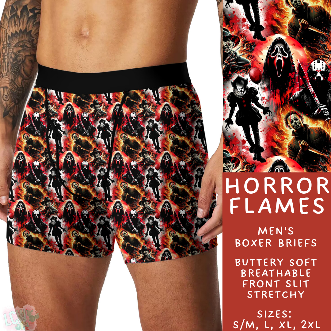 Ready To Ship - Horror Flames Men's Boxer Briefs - L & XL