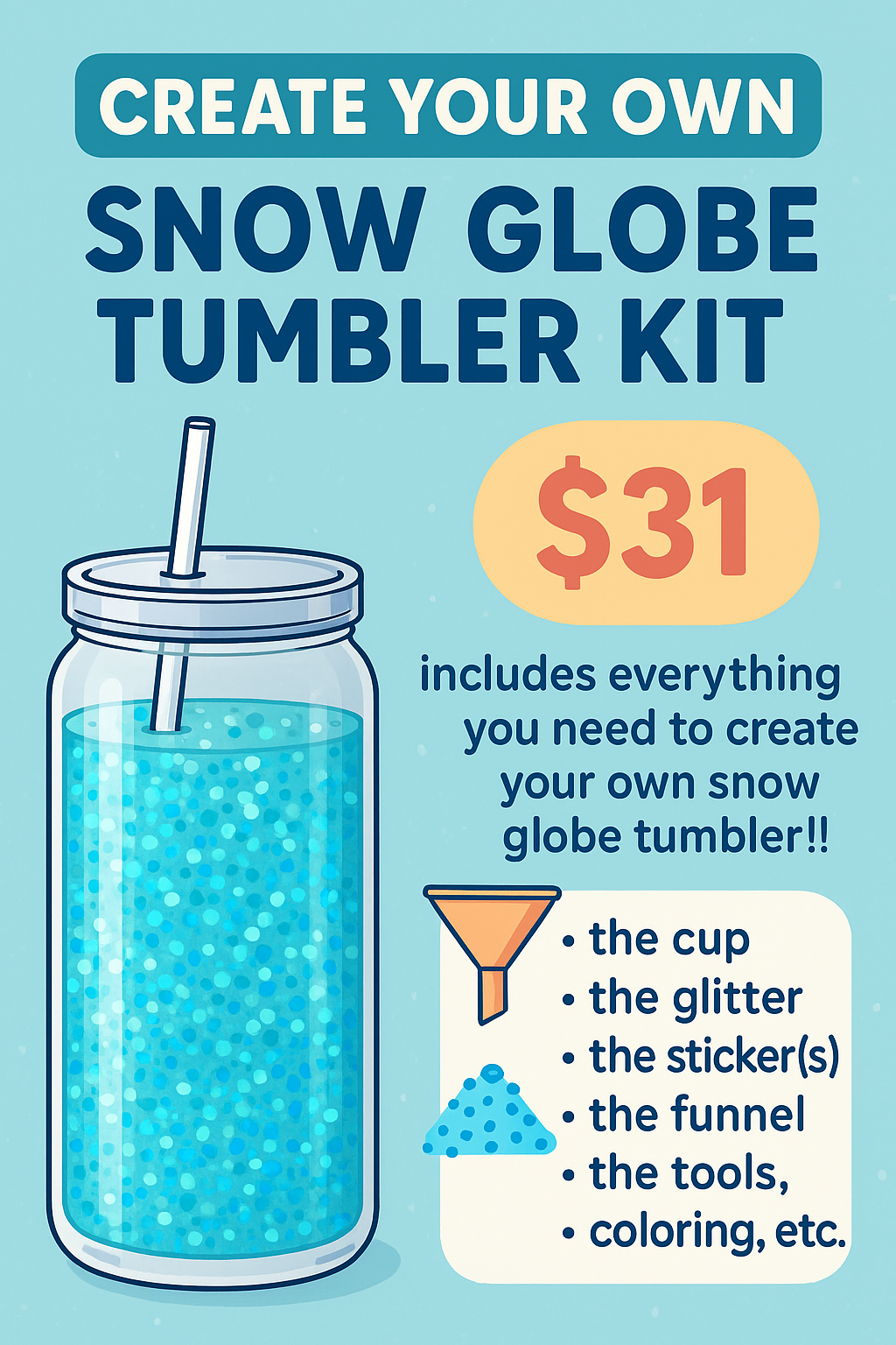 Snow Globe Tumbler Kit.