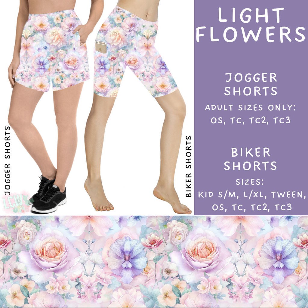 Ready to Ship - Light Flowers Jogger Shorts - TC2