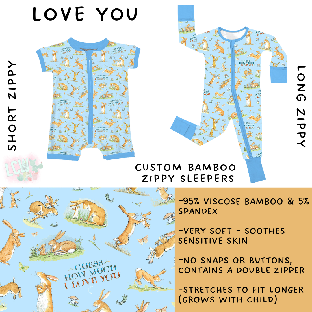 Ready To Ship - Love You Long Zip - 3T & 4T