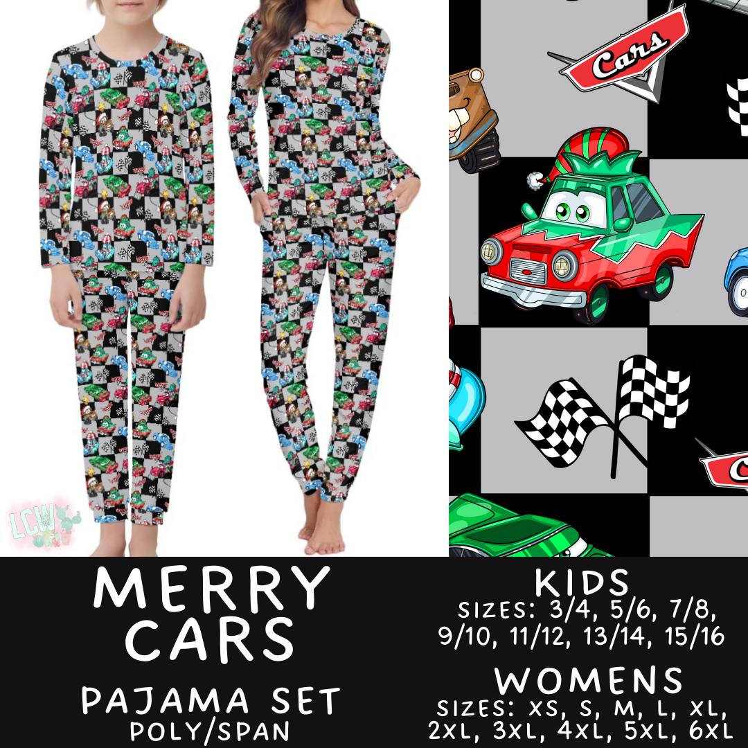 Batch #412 - Christmas Family Pajamas 2 - Closes 9/12 - ETA late October - Merry Cars Women's & Kid's Pajama Set