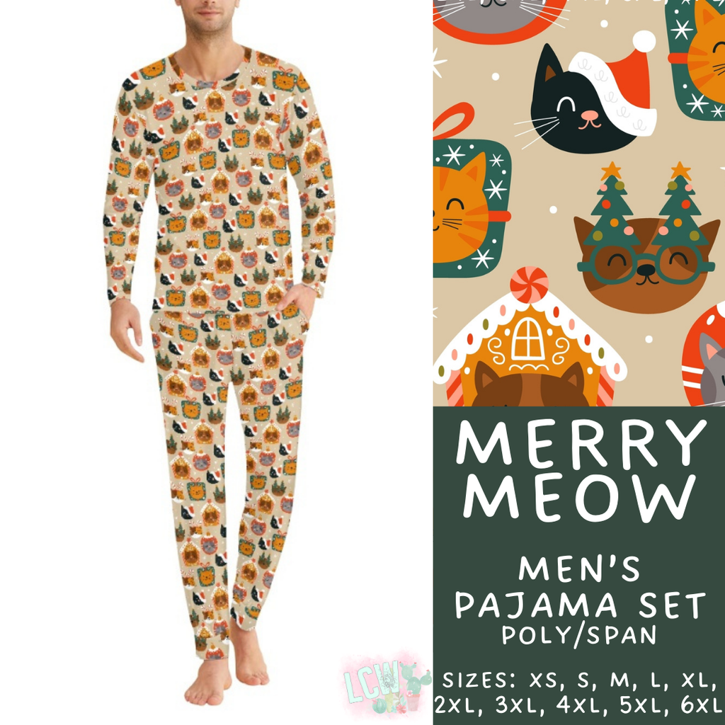 Batch #412 - Christmas Family Pajamas 2 - Closes 9/12 - ETA late October - Merry Meow Men's Pajama Set
