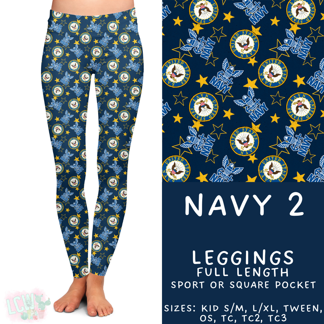 Batch #414 - Military 2 Collection - Closes 9/17 - ETA early Nov - Navy 2 Full Length Leggings