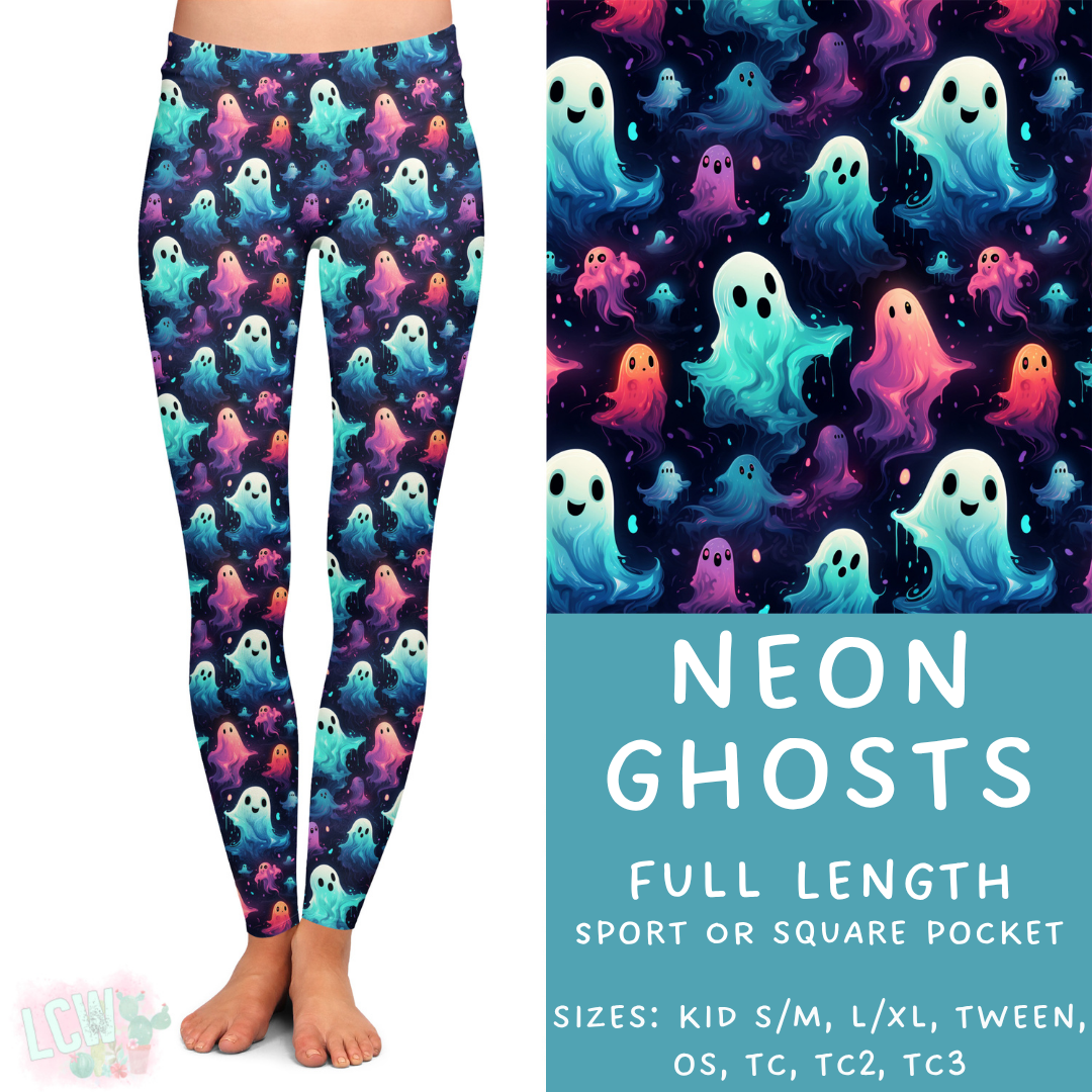 In Production - Batch #384 - Neon Ghosts Full Length Leggings - Sport Pocket TC