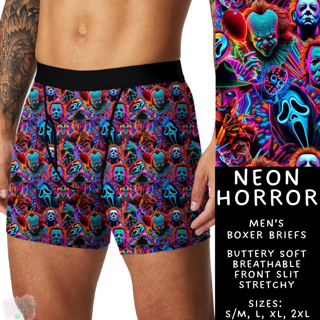 Ready To Ship - Neon Horror Men's Boxer Briefs - L