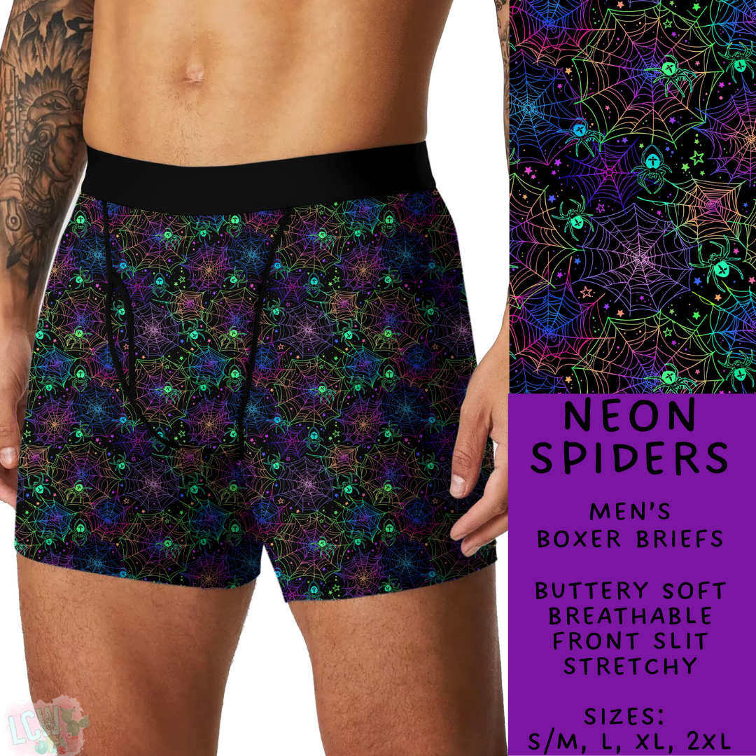 Ready To Ship - Neon Spiders Men's Boxer Briefs - S/M