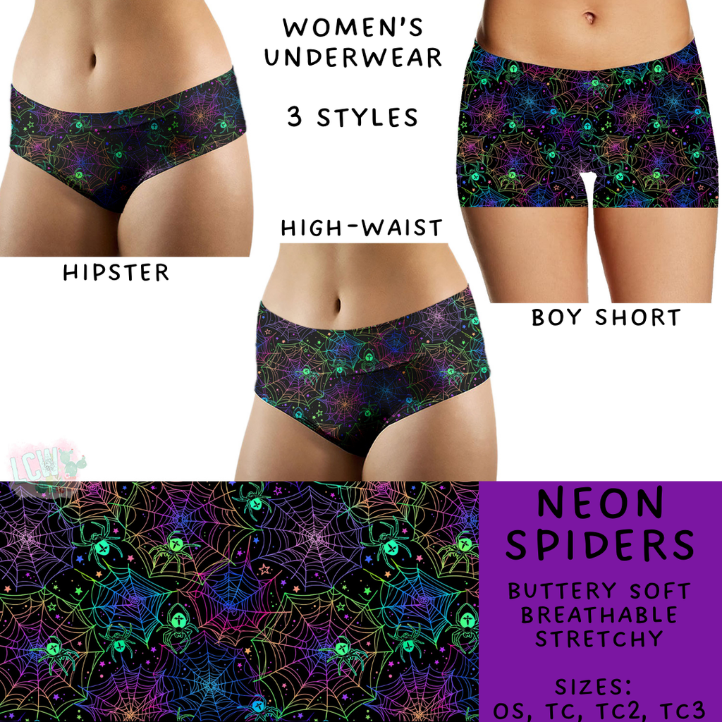 Ready To Ship - Neon Spiders Women's Underwear - Hipster OS, TC & TC2