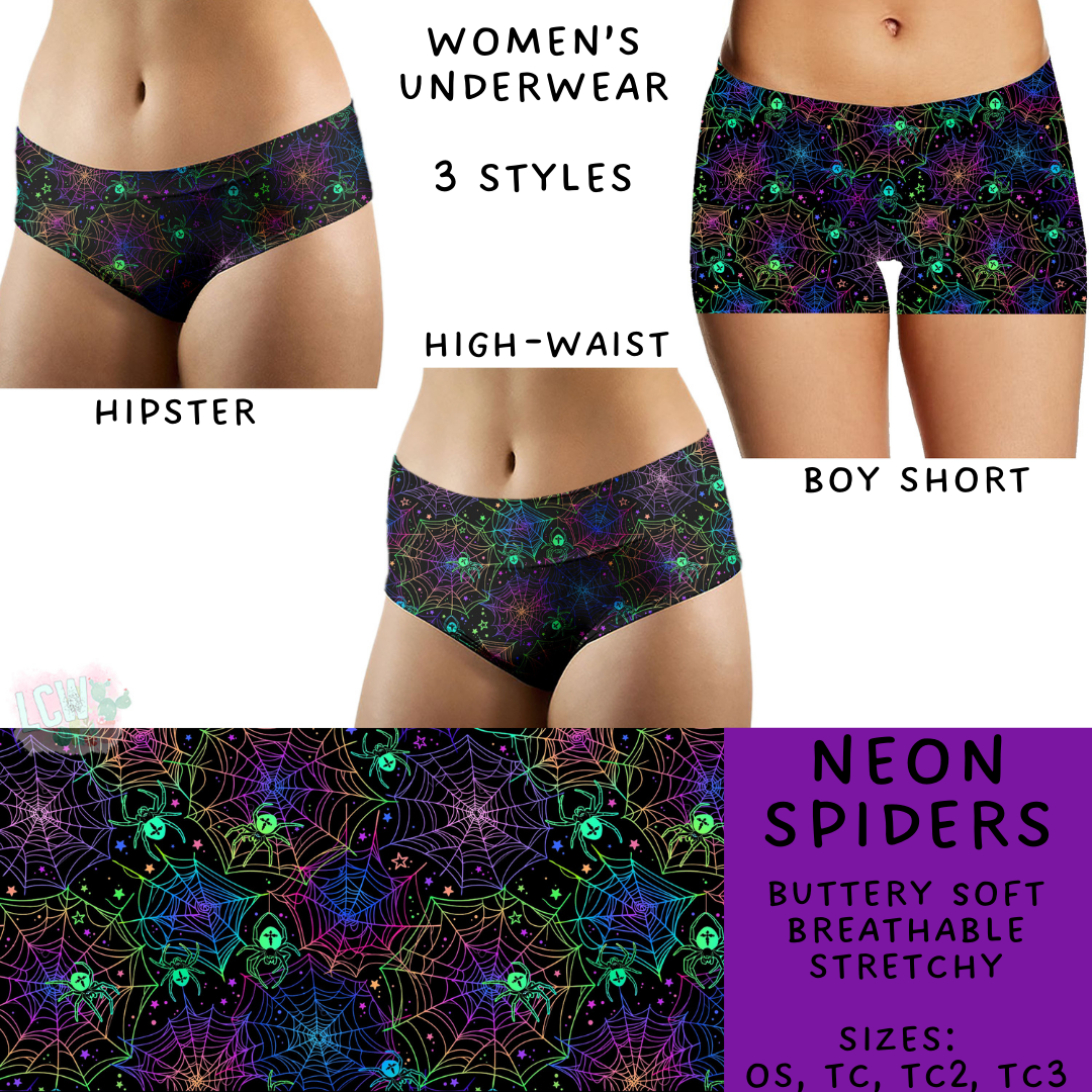 Ready To Ship - Neon Spiders Women's Underwear - Hipster OS, TC & TC2