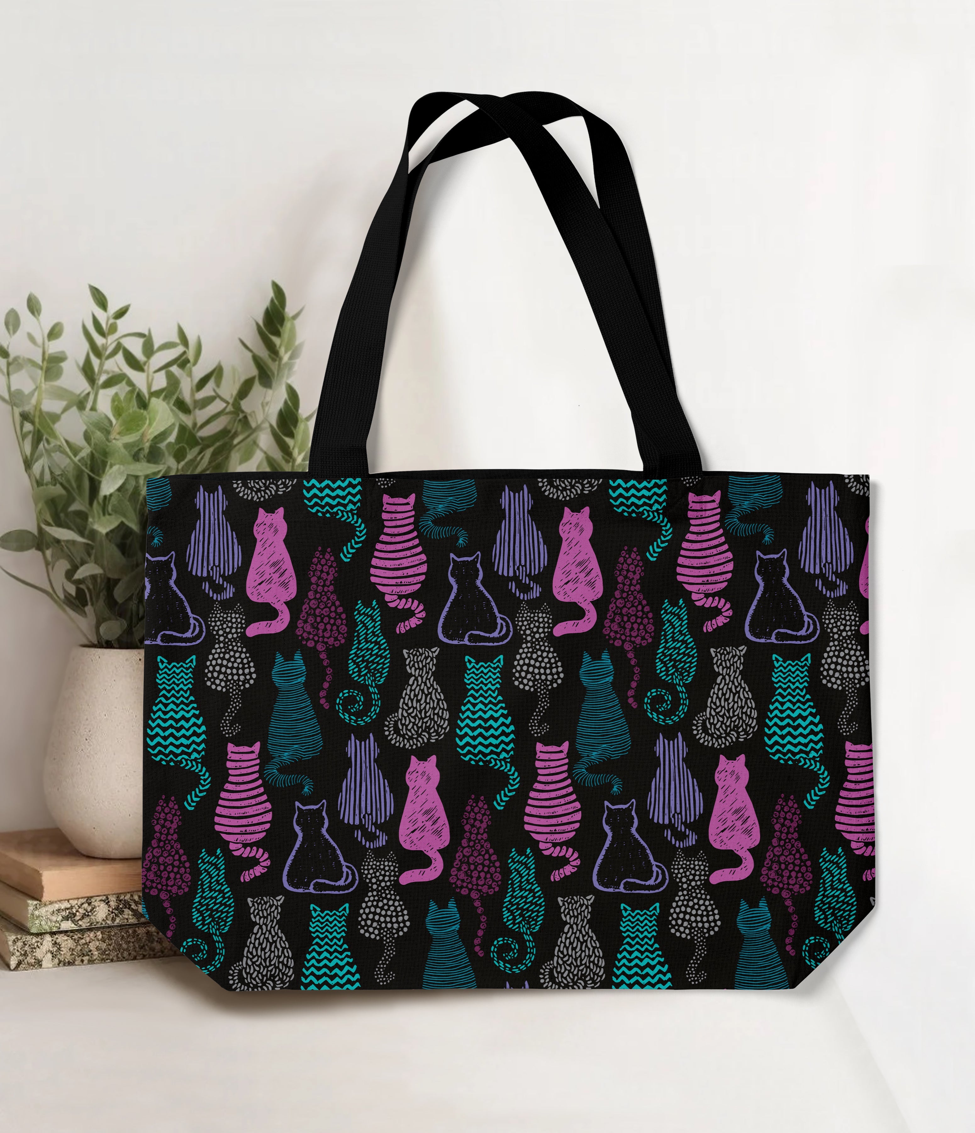 RTS - Pattern Kitty Cats Tote Bag