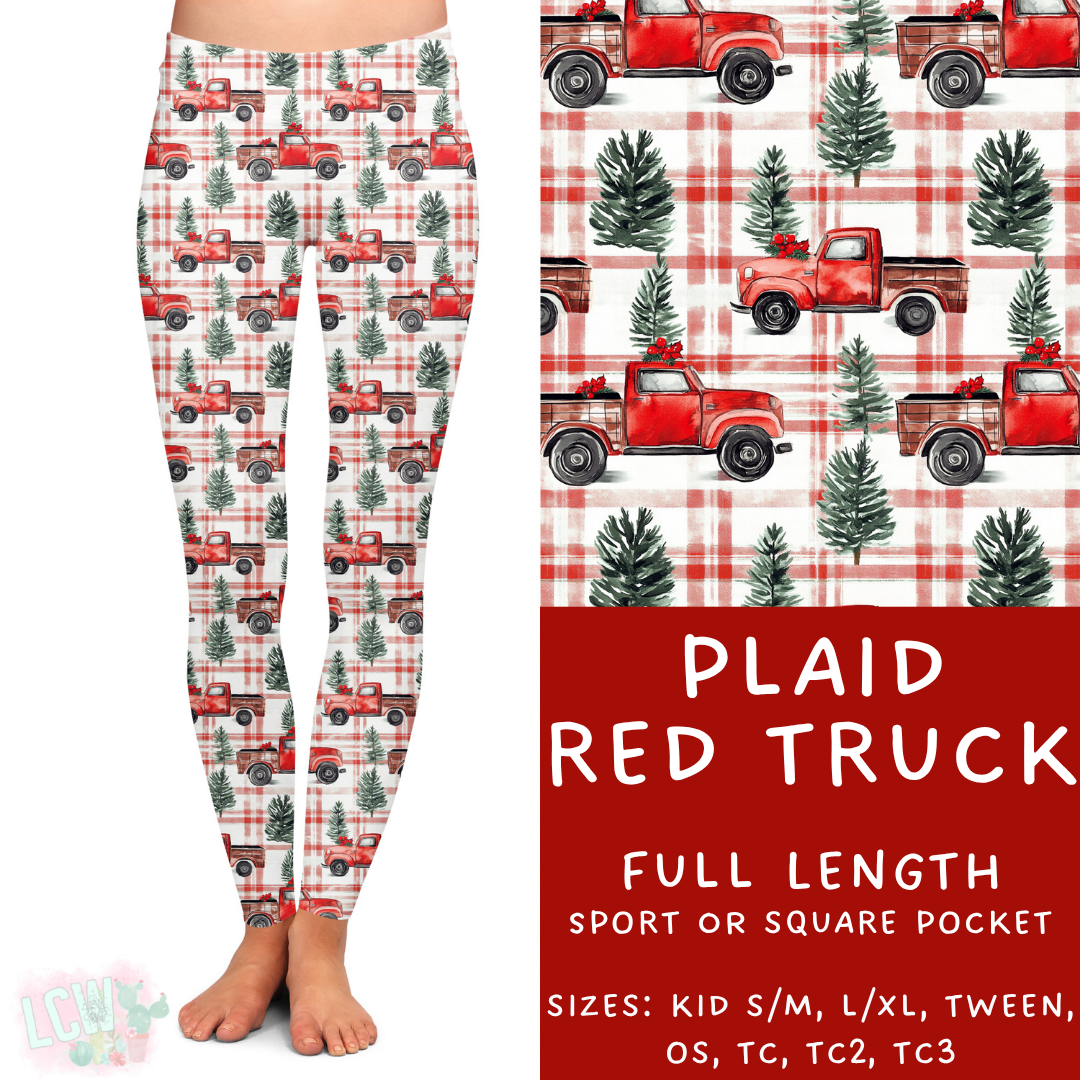 In Production - Batch #375 - Plaid Red Truck Full Length Leggings - TC2 Sport Pocket