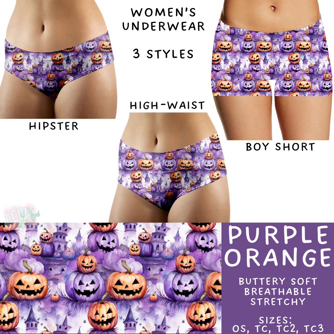 Ready to Ship - Purple Orange Women's Underwear - Boy Short TC - Hipster OS