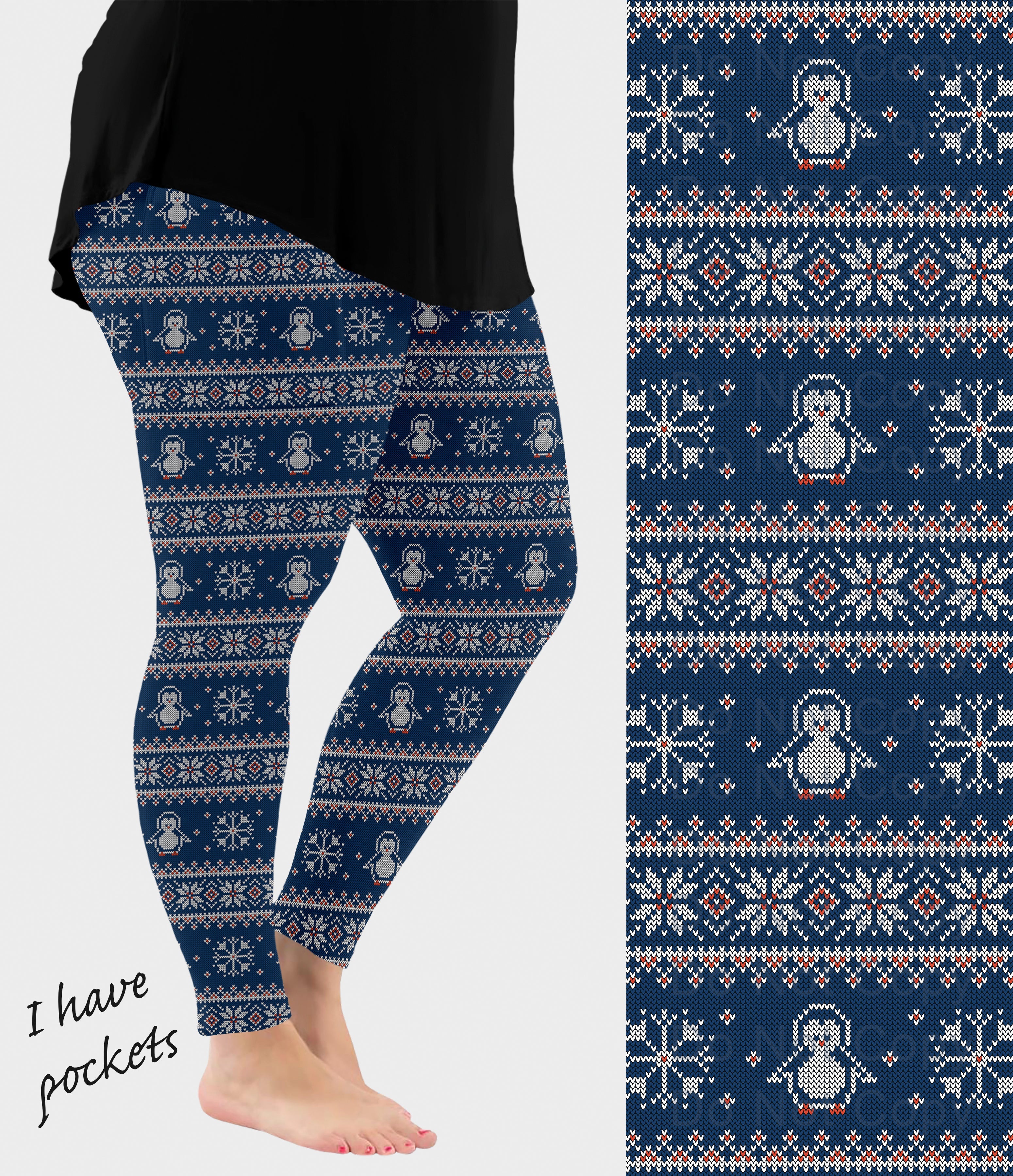 RTS - Penguin Sweater Leggings w/ Pockets