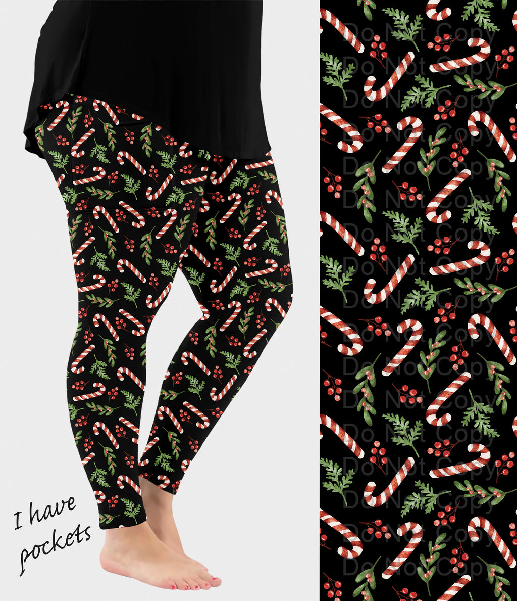 RTS - Peppermint Garden Leggings w/ Pockets