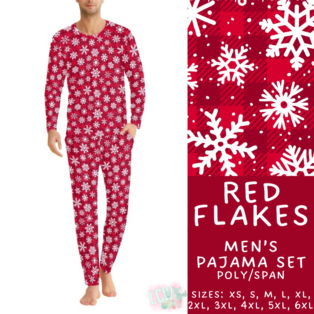 Batch #412 - Christmas Family Pajamas 2 - Closes 9/12 - ETA late October - Red Flakes Men's Pajama Set