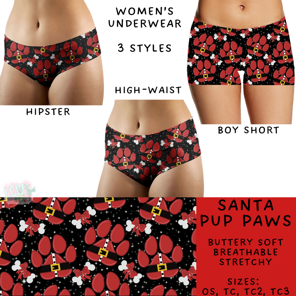 Ready To Ship - Santa Pup Paws Women's Underwear