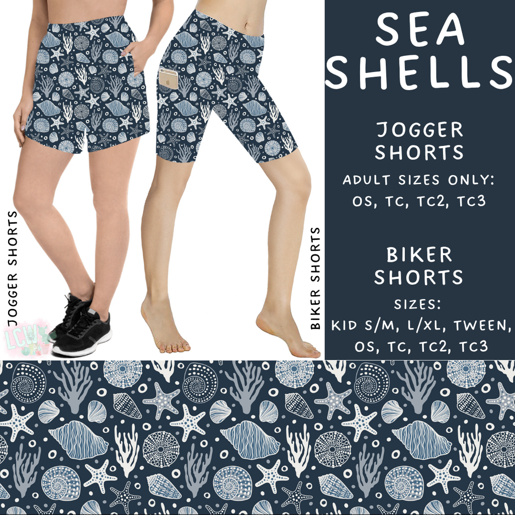 Ready to Ship - Sea Shells Biker Shorts - TC2